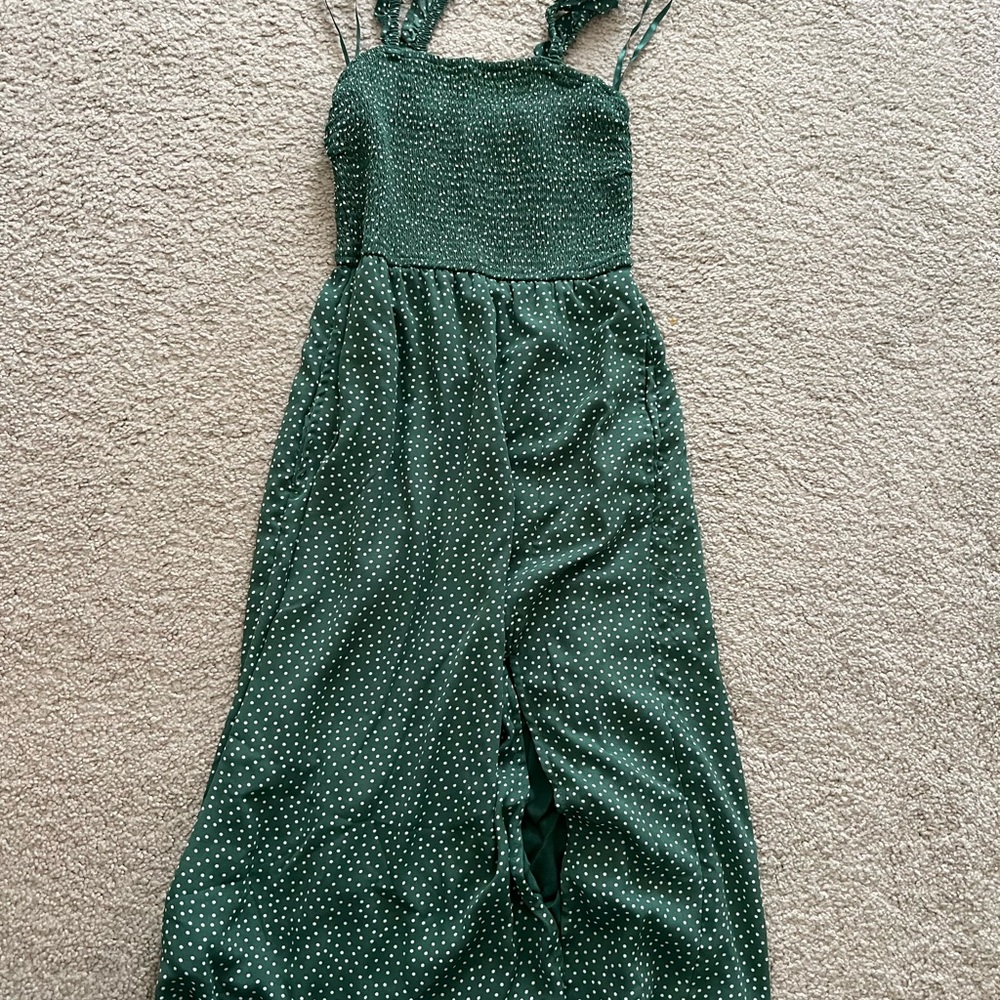 Green Polka Dot Jumpsuit